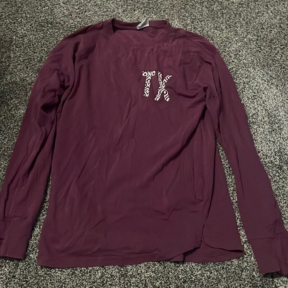 TX Texas Women’s Long Sleeve Graphic Tee Top Shirt Purple and White Country - Picture 1 of 4